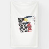 トランプアンチトランプUSAに対するペンギン 横断幕 (縦)