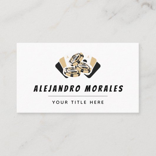 トランプエースオブクラブチップスカジノテーマ クール 名刺 (正面)