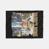 トランプカウボーイウェスタンダディーズホームテイクアメリカバック フリースブランケット (正面(横))