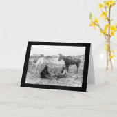 トランプカウボーイ&インディアン1915 カード (黄色い花)