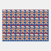 トランプカスタム顔フォトジンジャーブレッドクリスマス ラッピングペーパーシート (正面3)