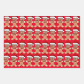 トランプカスタム顔フォトジンジャーブレッドクリスマス ラッピングペーパーシート (正面2)