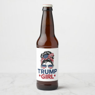 トランプガールお団子ヘア トランプ 2024年選挙 アメリカ ビールラベル