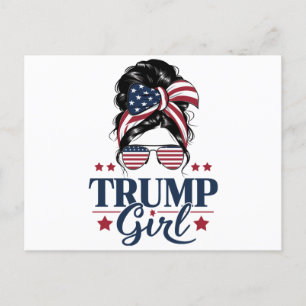トランプガールお団子ヘア トランプ 2024年選挙 アメリカ ポストカード