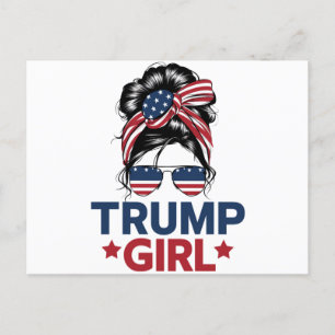 トランプガールお団子ヘア トランプ 2024年選挙 アメリカ ポストカード