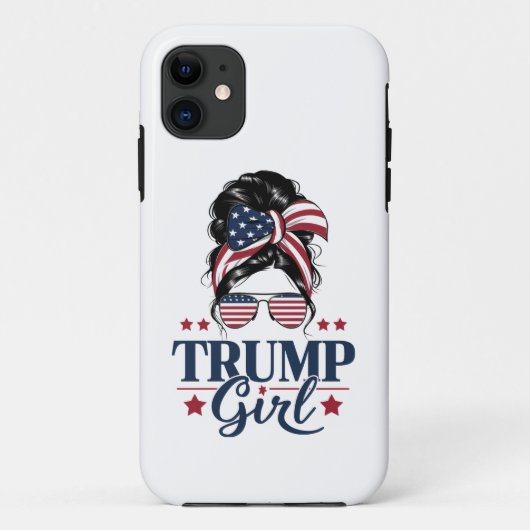 トランプガールお団子ヘア トランプ 2024年選挙 アメリカ Case-Mate iPhoneケース (裏面)