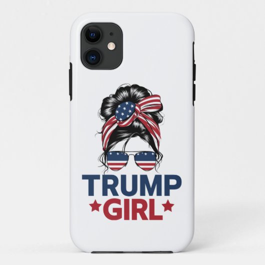 トランプガールお団子ヘア トランプ 2024年選挙 アメリカ Case-Mate iPhoneケース (裏面)