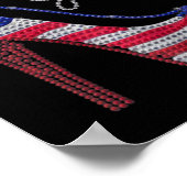 トランプガールスティレトスハイヒールアメリカンきらきら光る国旗 ポスター (角)