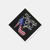 トランプガールハイヒールアメリカ国旗のパトきらきら光るリオ スタンダードカクテルナプキン (角)