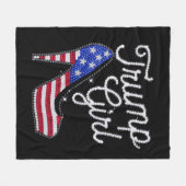 トランプガールハイヒールアメリカ国旗のパトきらきら光るリオ フリースブランケット (正面(横))