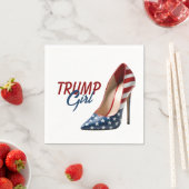 トランプガール国旗のハイヒール スタンダードカクテルナプキン (インサイチュ)