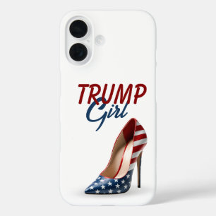 トランプガール旗ハイヒール靴 iPhone 16ケース