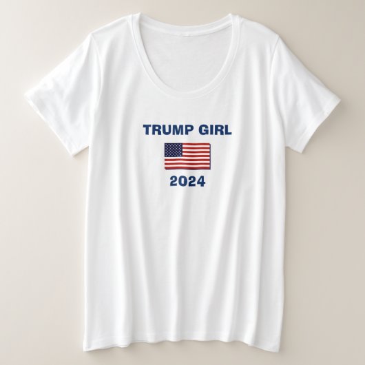 トランプガール2024 プラスサイズTシャツ (デザイン正面)