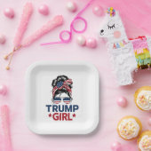トランプガール メッシー バン トランプ 2024年選挙 アメリカ ペーパープレート (パーティー)