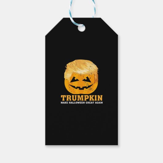 トランプキンおもしろいが再びハロウィーンを素晴らし作る ギフトタグ (正面)