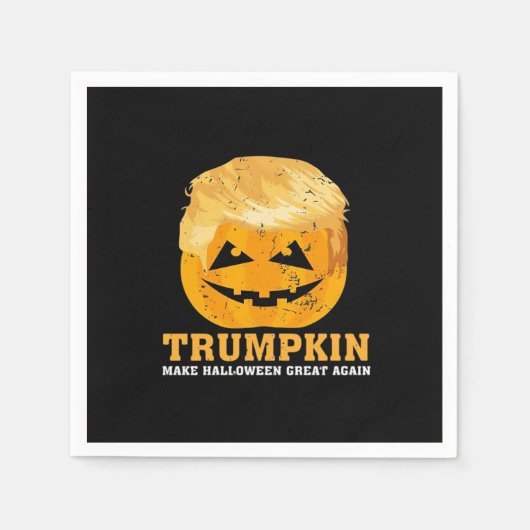 トランプキンおもしろいが再びハロウィーンを素晴らし作る スタンダードカクテルナプキン (正面)