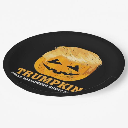 トランプキンおもしろいが再びハロウィーンを素晴らし作る ペーパープレート (アングル)