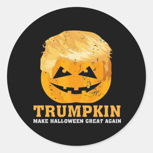 トランプキンおもしろいが再びハロウィーンを素晴らし作る ラウンドシール (正面)