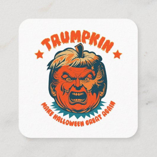 トランプキンが再びハロウィン素晴らしを作おもしろいる スクエア名刺 (裏面)