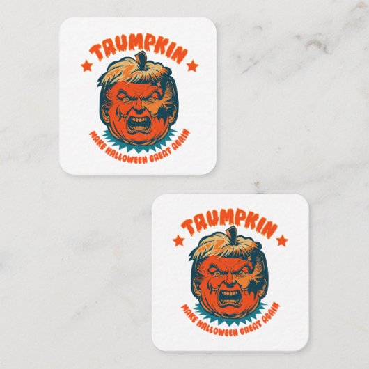 トランプキンが再びハロウィン素晴らしを作おもしろいる スクエア名刺 (正面/裏面)