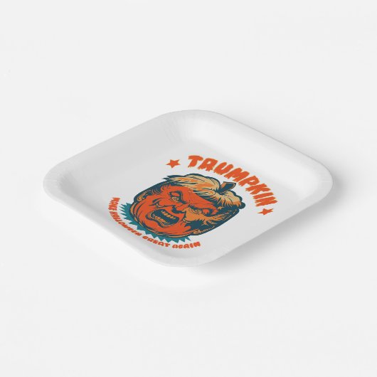 トランプキンが再びハロウィン素晴らしを作おもしろいる ペーパープレート (傾斜あり)