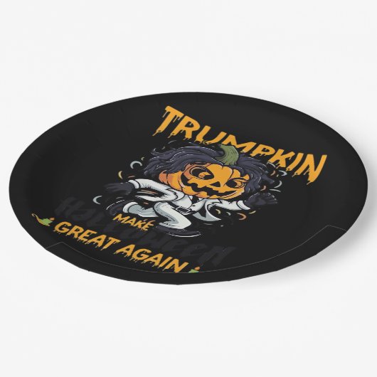 トランプキンが再びハロウィン素晴らしを作りトランプキン費用 ペーパープレート (アングル)