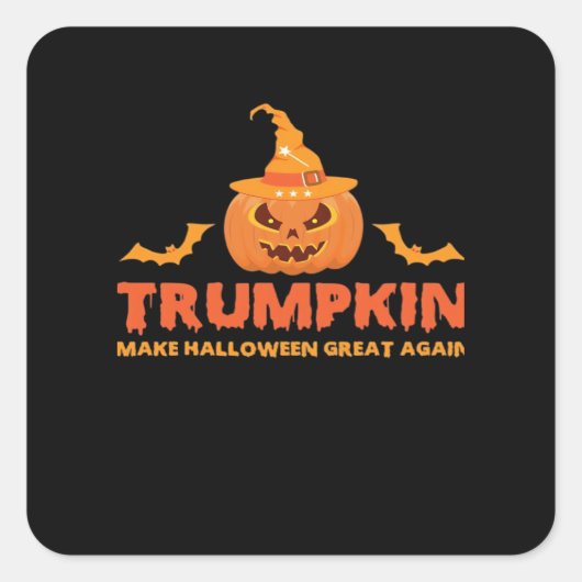 トランプキンが再びハロウィーンを素晴らし作る スクエアシール (正面)