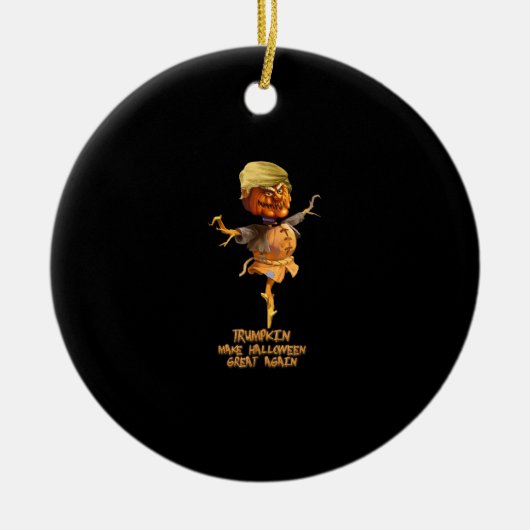 トランプキンが再びハロウィーンを素晴らし作る セラミックオーナメント (正面)
