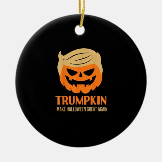 トランプキンが再びハロウィーンを素晴らし作る セラミックオーナメント (正面)