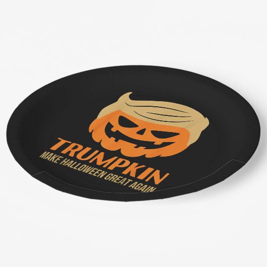 トランプキンが再びハロウィーンを素晴らし作る ペーパープレート (アングル)