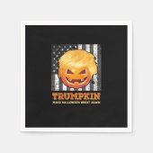 トランプキンが再びプ素晴らしム大統領にハロウィーンを作る スタンダードカクテルナプキン (正面)