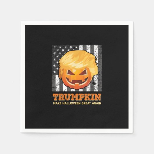 トランプキンが再びプ素晴らしム大統領にハロウィーンを作る スタンダードカクテルナプキン (正面)