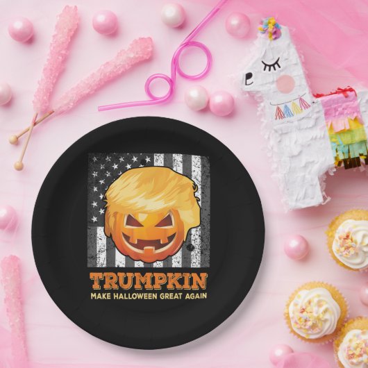 トランプキンが再びプ素晴らしム大統領にハロウィーンを作る ペーパープレート (パーティー)
