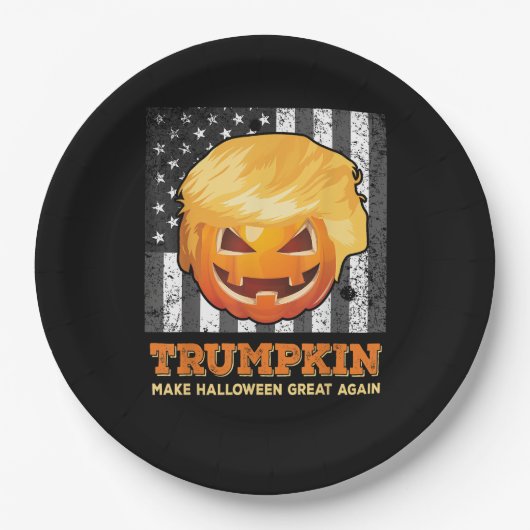 トランプキンが再びプ素晴らしム大統領にハロウィーンを作る ペーパープレート (正面)