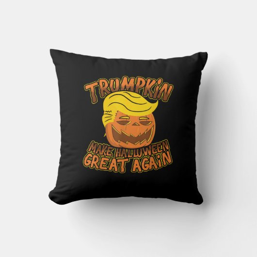 トランプキンが再び政治素晴らしのハロウィンおもしろいを作る クッション (正面)