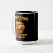 トランプキンが再び政治素晴らしのハロウィンおもしろいを作る ツートーンマグカップ (正面左)