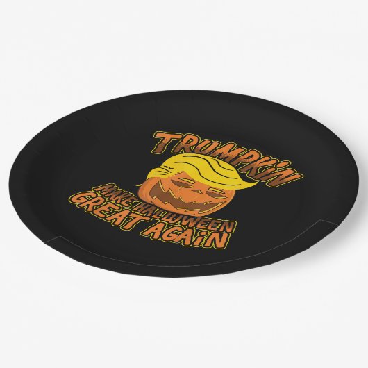 トランプキンが再び政治素晴らしのハロウィンおもしろいを作る ペーパープレート (アングル)