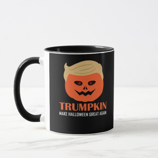 トランプキンが再素晴らしびハロウィンおもしろい不気味P マグカップ (左)