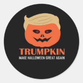 トランプキンが再素晴らしびハロウィンおもしろい不気味P ラウンドシール (正面)