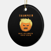 トランプキンが再素晴らし装されたハロウィーン セラミックオーナメント (左)