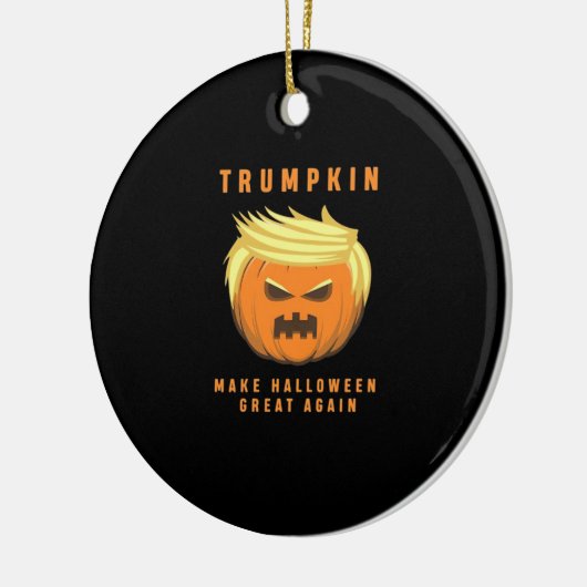 トランプキンが再素晴らし装されたハロウィーン セラミックオーナメント (左)