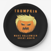 トランプキンが再素晴らし装されたハロウィーン ペーパープレート (正面)