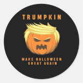 トランプキンが再素晴らし装されたハロウィーン ラウンドシール (正面)