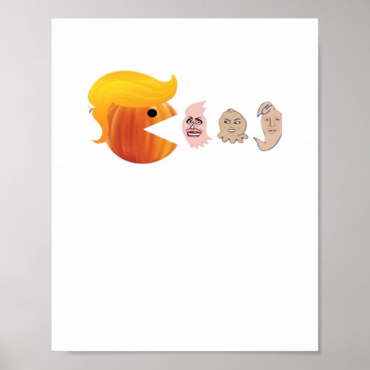 トランプキンが民主党を食べる クラシック - 風刺的ハロウィン ポスター (正面)