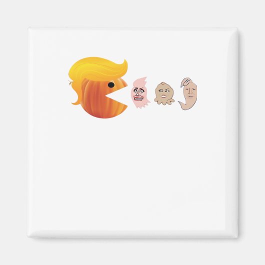 トランプキンが民主党を食べる クラシック - 風刺的ハロウィン マグネット (正面)