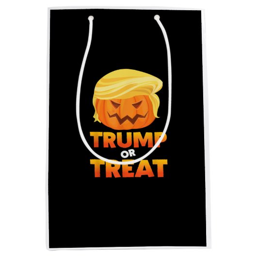 トランプキンまたはトランプキンハロウィーンの衣装を扱う ミディアムペーパーバッグ (正面)