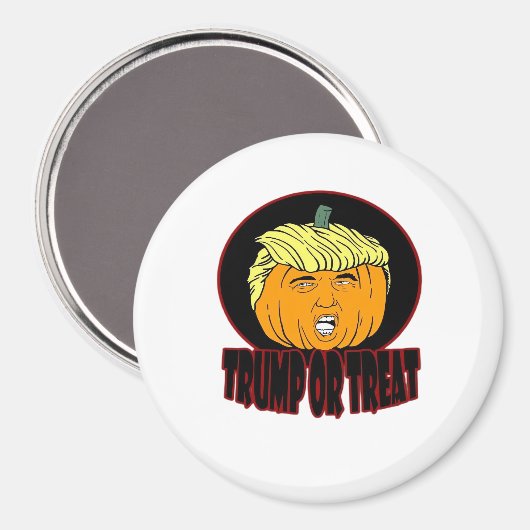 トランプキンまたはハロウィーンのトランプキントリックまたはトレアを扱う マグネット (正面/裏面)