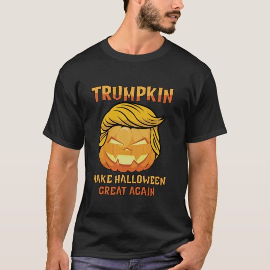 トランプキントランプハロウィーンのカボチャのちょうちんメイクハロウィン素晴らし Tシャツ (正面)