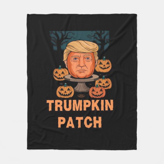 トランプキンハロウィンおもしろい- Political Pumpkin Desi フリースブランケット (正面)