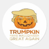 トランプキンハロウィーンおもしろいクラシック ラウンドシール (正面)
